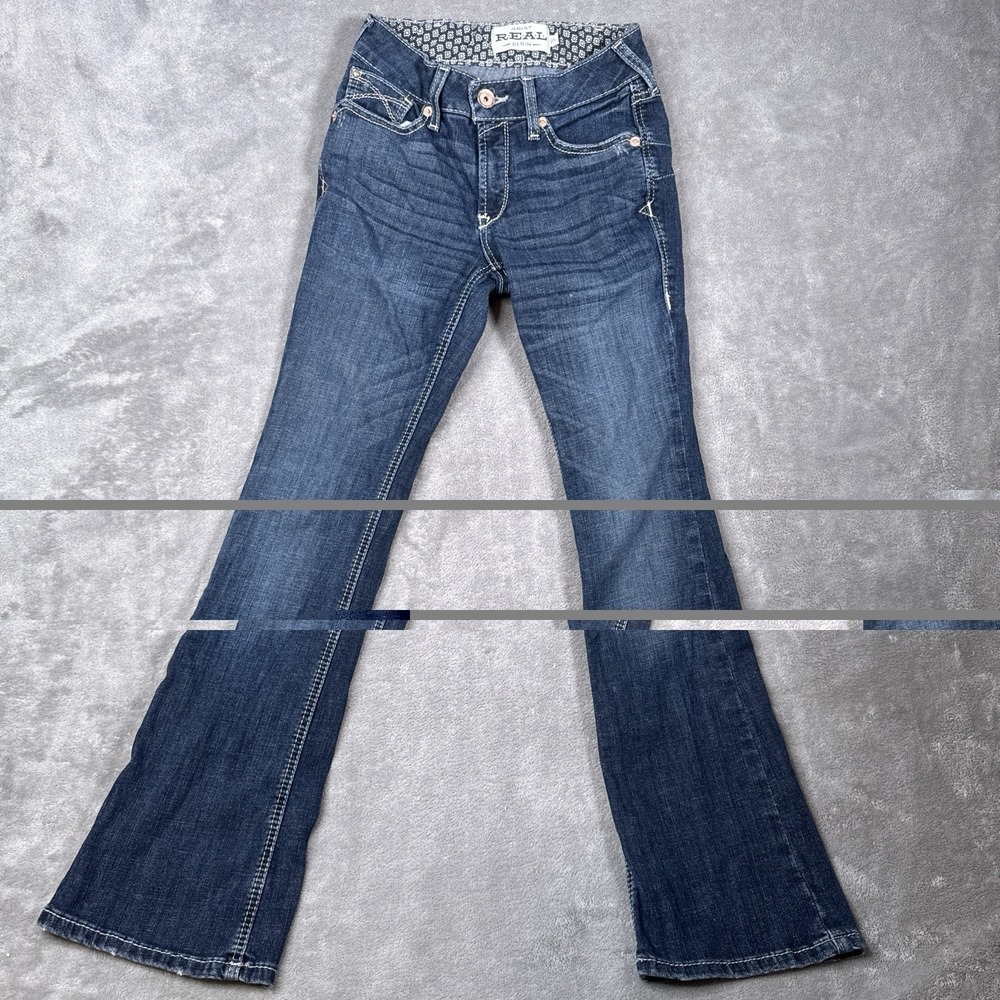 Ariat Real Denim Jeans Womens 27s Perfect Rise Boot Blue Fade Stretch